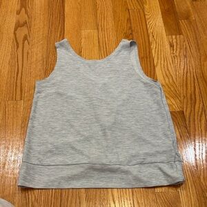 Old Navy Light Gray Active Tank Top with Navy Logo